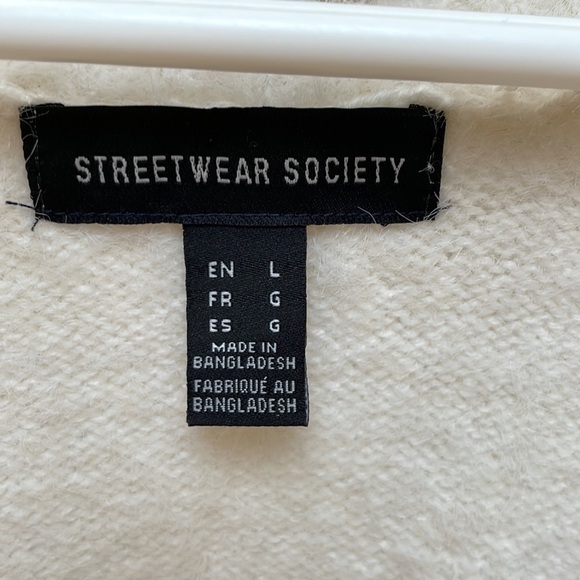 Streetwear Society White Fuzzy Sweater - Picture 2 of 4